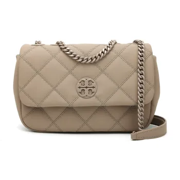 TORY BURCH TB Willa Goatskin Handbags Shoulder Bags Women's Elephant Gray