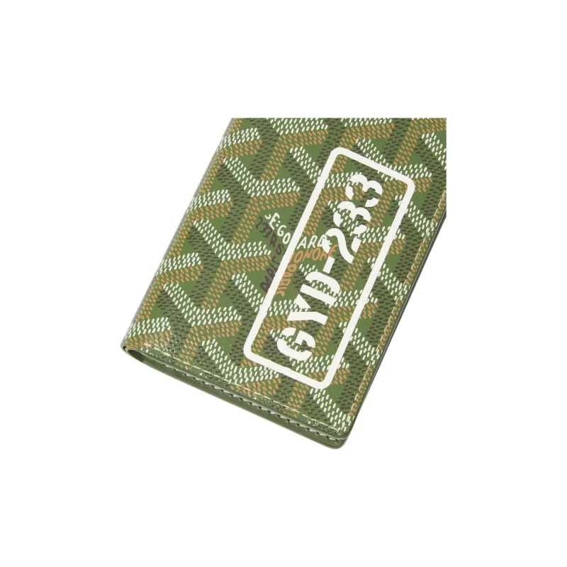 GOYARD Saint-Pierre Goyardine Canvas Card Holder Unisex Khaki-3
