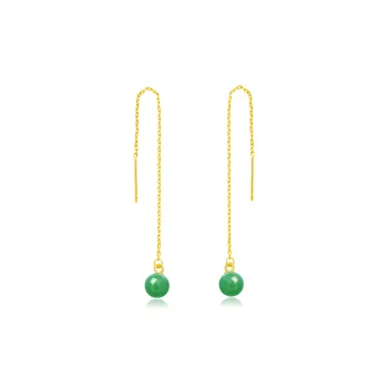 Lao Feng Xiang Chalcedony Jade Earrings Women's