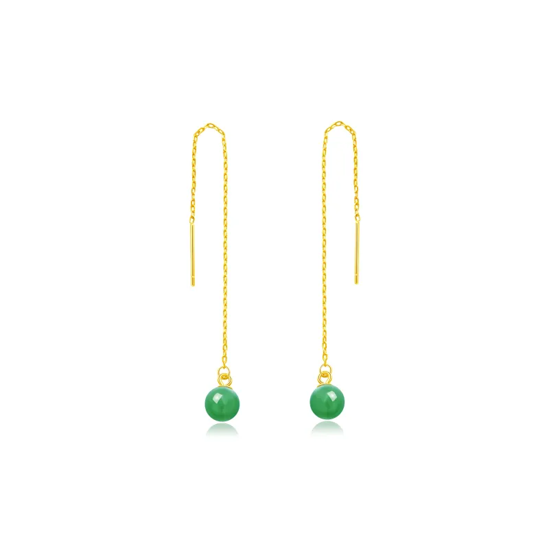 Lao Feng Xiang Chalcedony Jade Earrings Women's-0