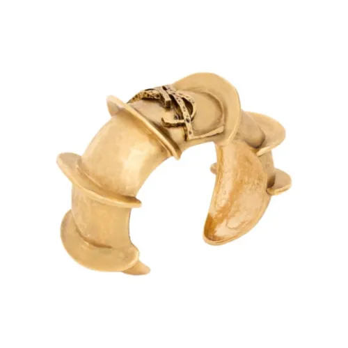 SAINT LAURENT Metal, Brass Cufflinks Women's Gold