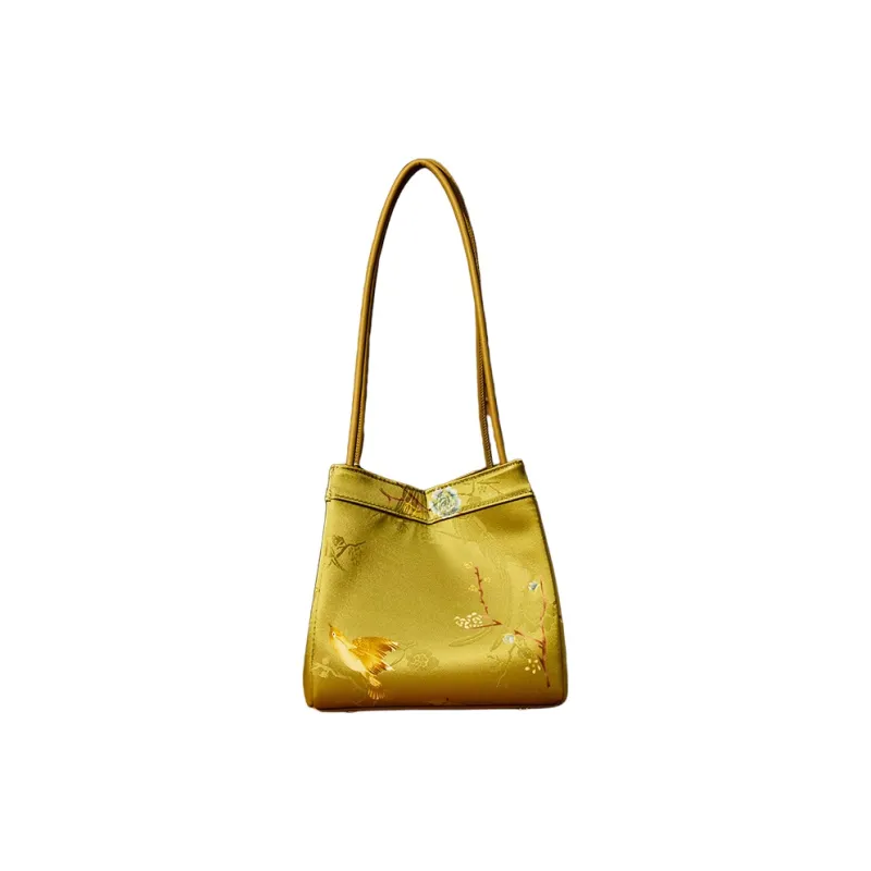 Pmsi Mulberry Silk Bucket Bag, Shoulder Bag Trumpets Women's Multicolor-2