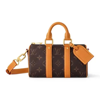 LOUIS VUITTON KeepallBandoulière Cow Leather Shoulder Bag Crossbody Bag Handbag Women's Brown And Yellow