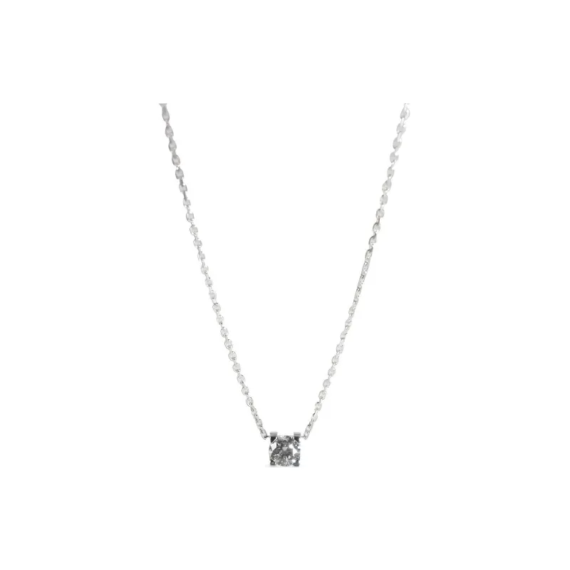 Cartier Pre owned 18K White Gold C De Cartier Diamond Necklace-0