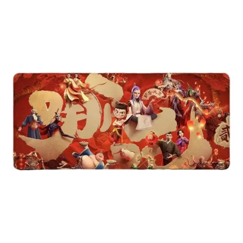 Beams Ne Zha Ao Bing Ao Guang Extra Large Mouse Lock Edge Anime Desktop Mat Office Esports Mouse Pads
