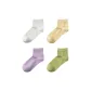 [Women's Ankle Socks]4 Pack (White+Transparent Yellow+Light Purple+Light Lime)