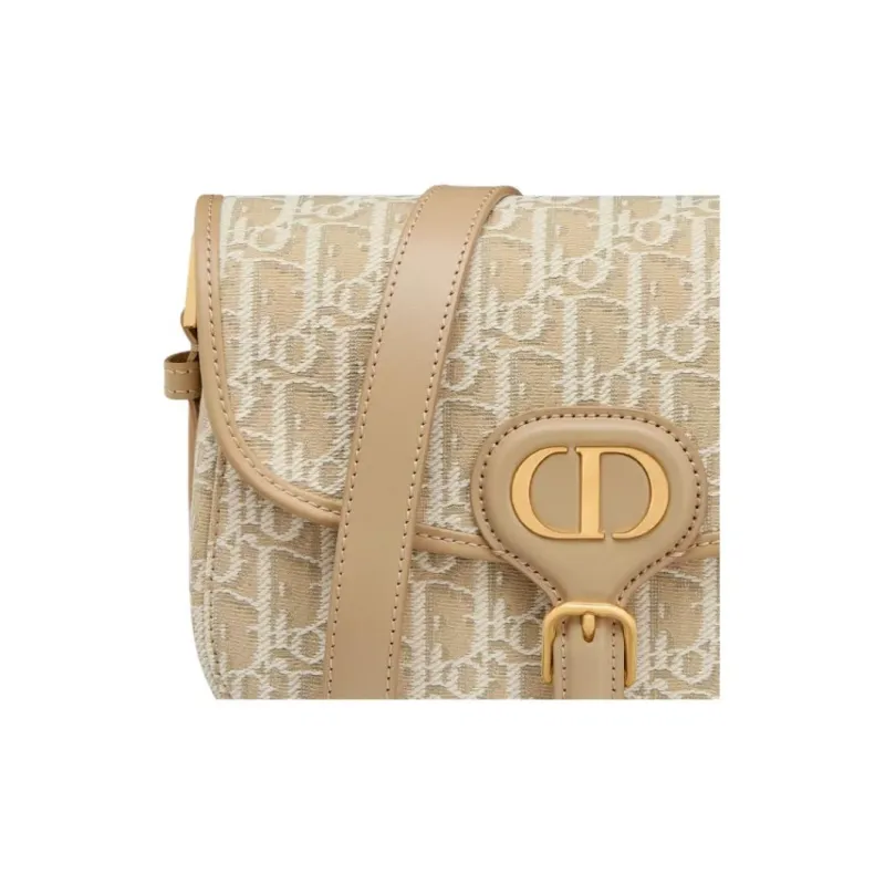 DIOR Bobby Cotton Crescent Bag Crossbody Bag Shoulder Bag Medium Size Women's Beige-5
