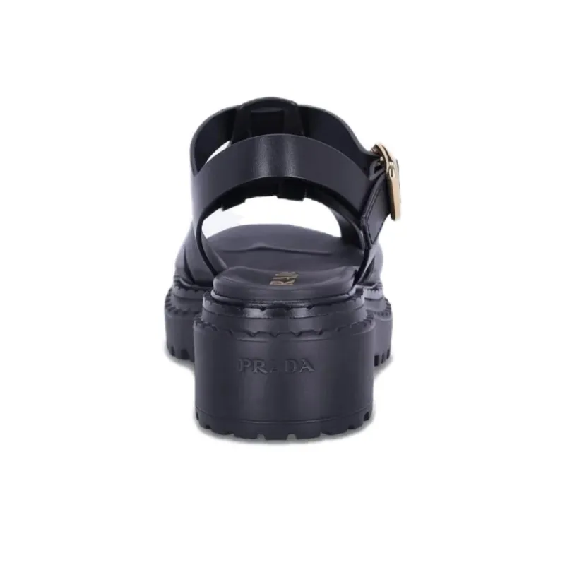 PRADA Roman Sandals Women's Black-4