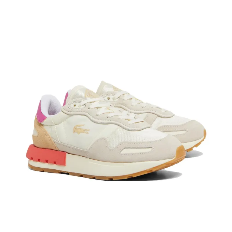 LACOSTE Anti-Slip Wear-Resistant Low-Top Casual Running Shoes Women's Beige-2
