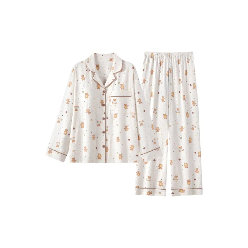 XIAFENYAN Pajama Set Women's Apricot-0