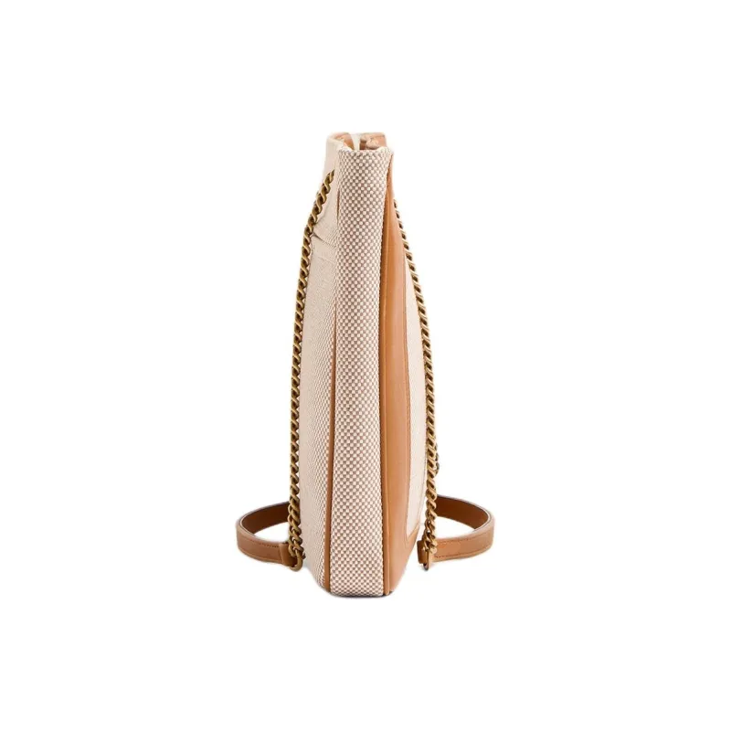 Valentino GARAVANI Canvas Portable Crossbody Bag Shoulder Bag Medium Size Unisex Natural & Brown-2