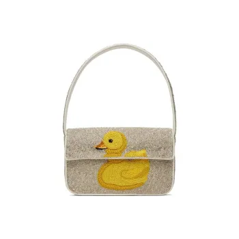 Staud TOMMY Fabric Shoulder Bag Women's Gray Yellow