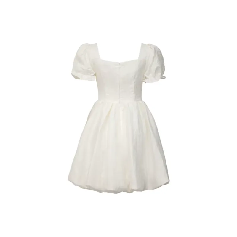 PAIN OR PLEASURE Short-Sleeved Dresses Women's White-1