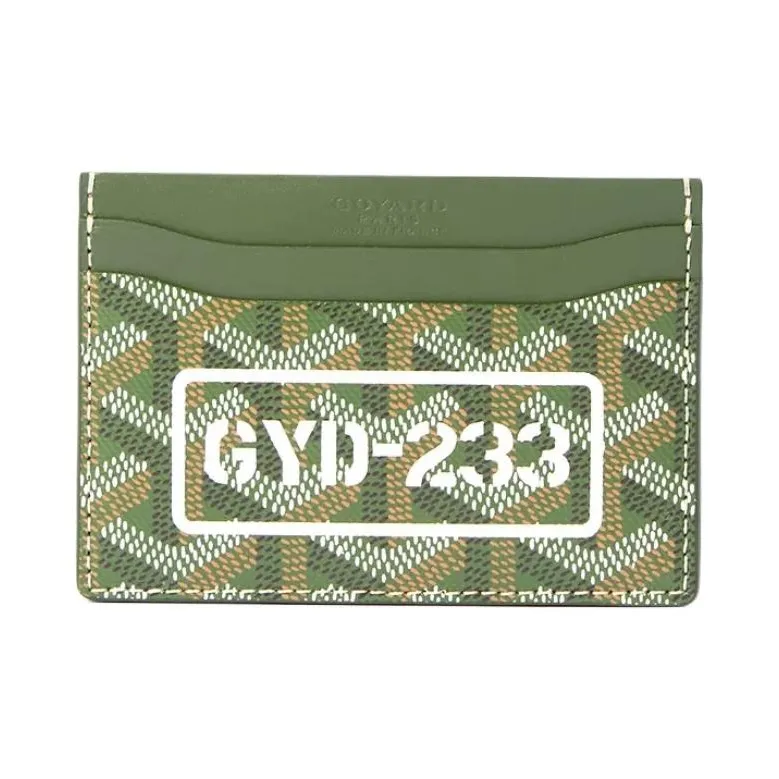 GOYARD Saint Sulpice Goyardine Canvas Card Holder Unisex Khaki-0