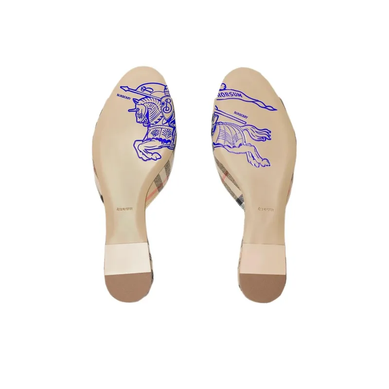 Burberry Slide Slippers Women's Light Brown-5