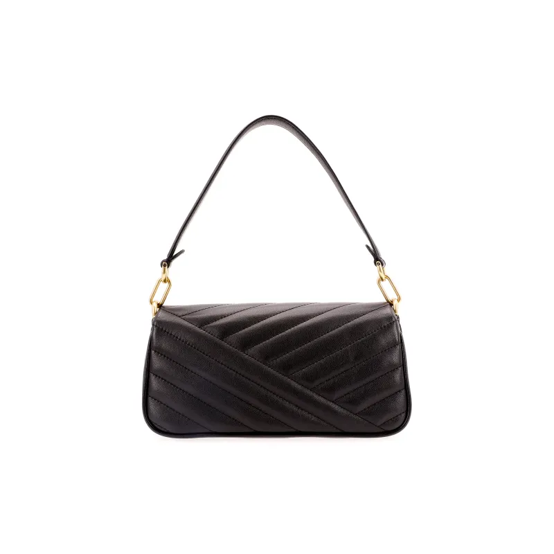 TORY BURCH Small Kira Chevron Flap Shoulder Bag Black-2