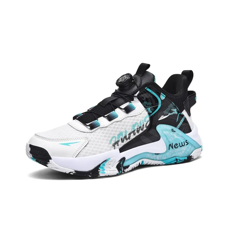 Kuding Cushioning Anti-Slip Wear-Resistant Breathable Support Impact-Resistant Mid-Top Basketball Shoes Men's-0