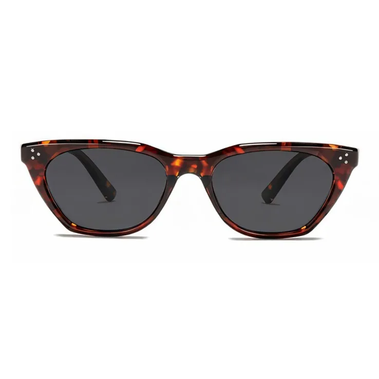 LOHO Plate Frame Cat Eye Sunglasses Unisex Black Tortoiseshell-3