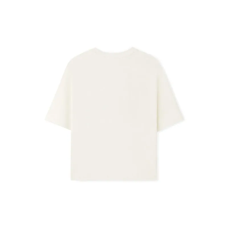 Skechers GODRI Drop Shoulder Sleeve T Shirt Women's Marshmallow White-1