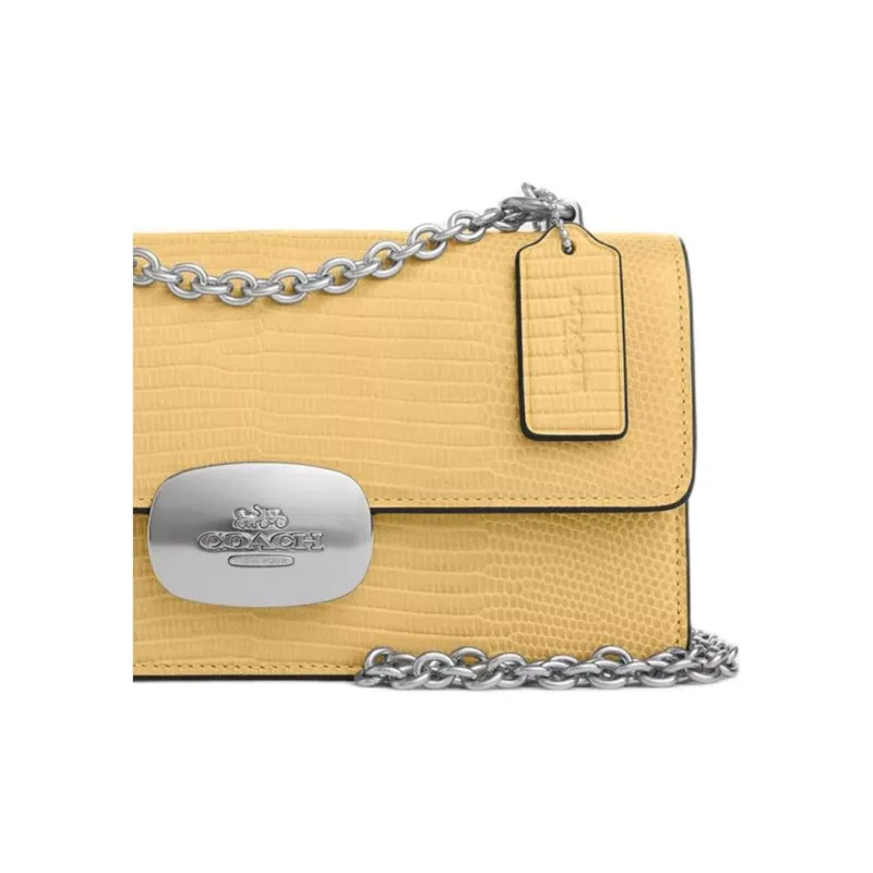COACH Eliza Leather Shoulder Bag, Crossbody Bag Trumpets Women's Silver & Liquorice-4