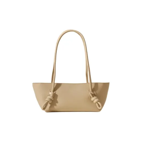 OMTO Microfiber Synthetic Leather Shoulder Bag Regular Womens Oat Bran