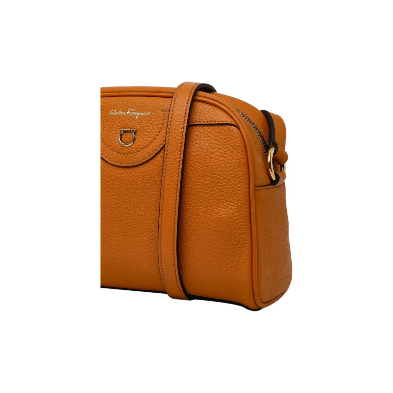 FERRAGAMO Calfskin Camera Bag Shoulder Bag Crossbody Bag Women's Orange-4