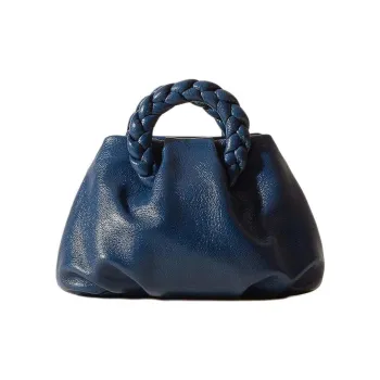 Hereu Lambskin Shoulder Bag, Crossbody Bag, Handbag Small Size Women's Anchor Blue