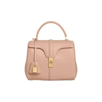 CELINE Calfskin Shoulder Bag Crossbody Bag Handbag Small Size Women's Peach Powder