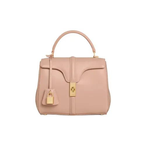 CELINE Calfskin Shoulder Bag Crossbody Bag Handbag Small Size Women's Peach Powder