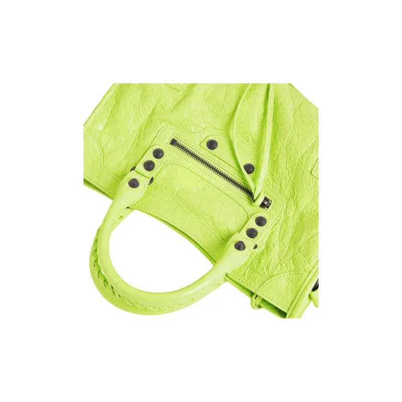 Balenciaga Le City Lambskin One Shoulder Handbags Small Size Women's Creamy Green-4