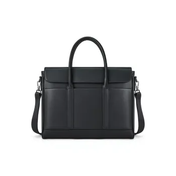ROBERTA DI CAMERINO Cow Leather Briefcases Large Size Men's Black