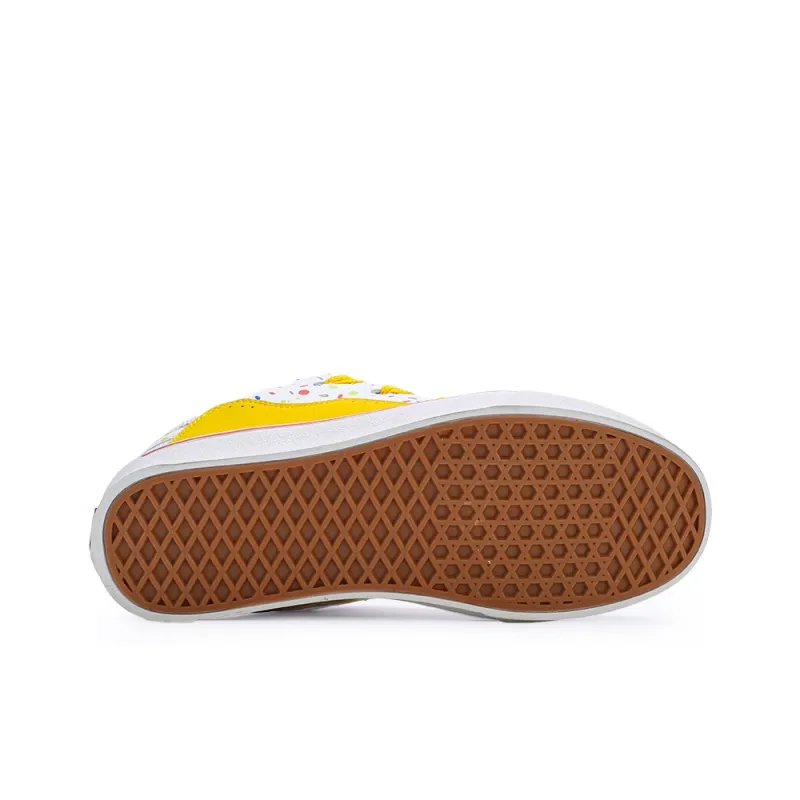 GLO BULL Anti-Slip And Wear-Resistant Breathable Low-Top Skateboard Shoes Unisex White Yellow-5