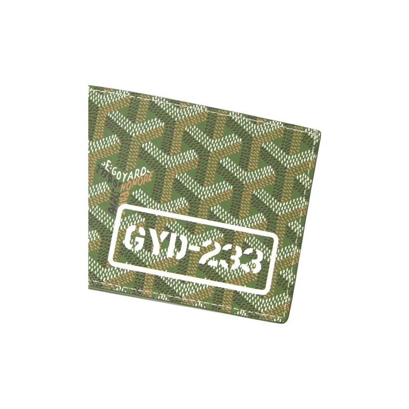 GOYARD Victoire Goyardine Canvas Wallet Unisex Khaki-3