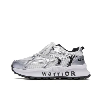 Warrior Cushioned Abrasion Resistant Slip Resistant Low Top Casual Running Shoes Men's Silvery white black