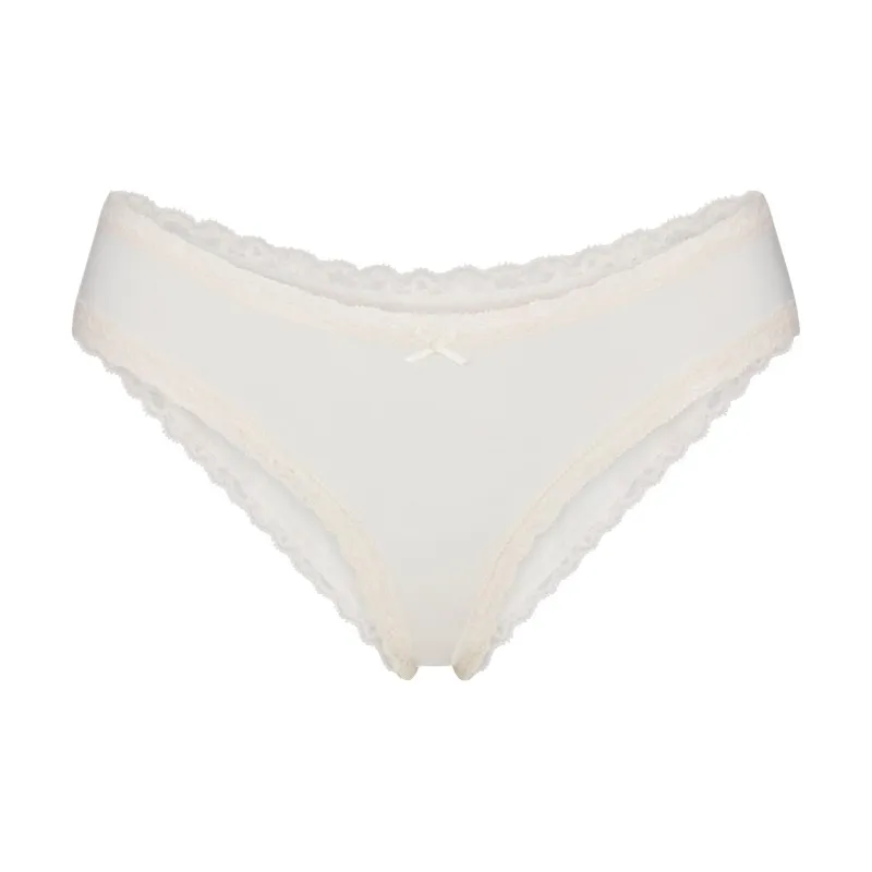 SKIMS SS25 LIGHTWEIGHT COTTON LACE BRIEF Underpants Women's 1 Pack MARBLE/Marble-0