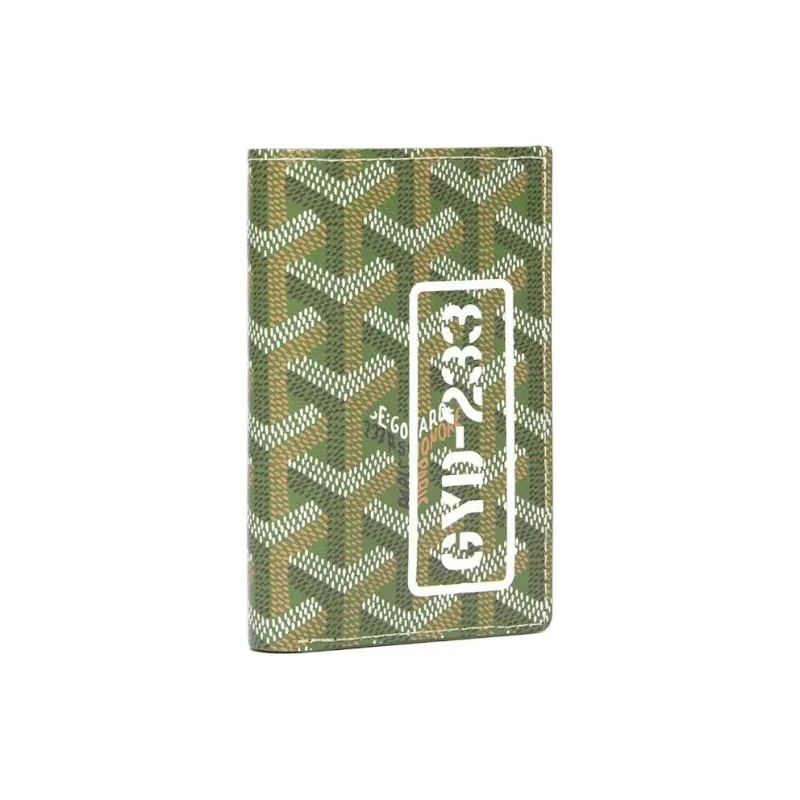GOYARD Saint-Pierre Goyardine Canvas Card Holder Unisex Khaki-0