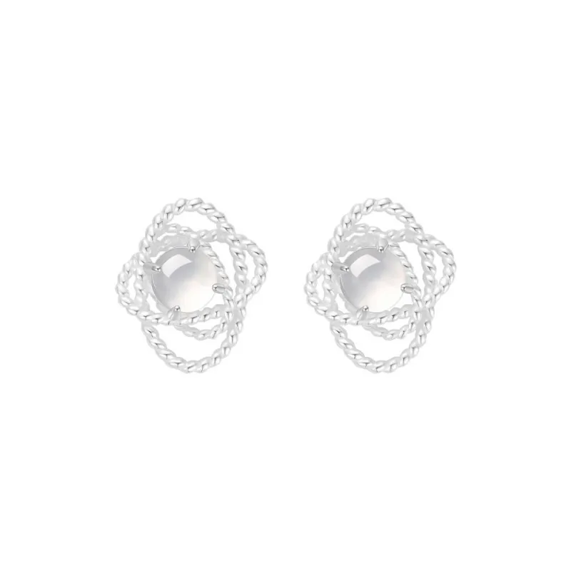 CARAT'S DIARY Agate Stud Earrings Women's-0