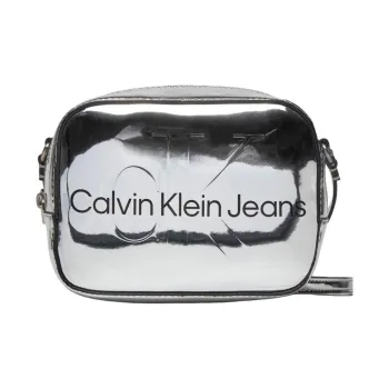 CALVIN KLEIN Polyurethane Crossbody Bag, Shoulder Bag Trumpets Women's Silver
