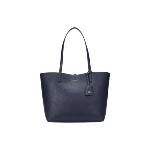 Ralph Lauren Synthetic Leather Tote Bag Shopping Bag Shoulder Bags Large Size Women's Dark Blue