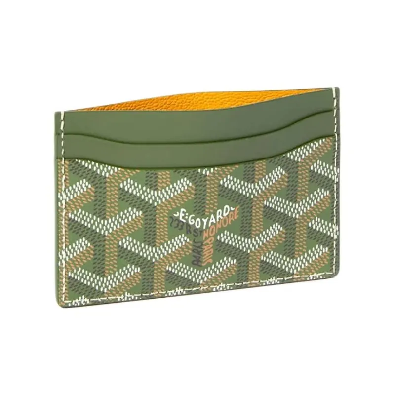 GOYARD Saint Sulpice Goyardine Canvas Card Holder Unisex Khaki-2