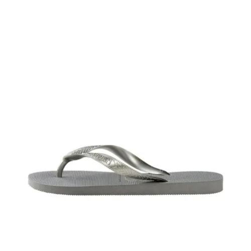 Havaianas Rubber Sole Quick Dry Flip Flops Women's Gray Silver