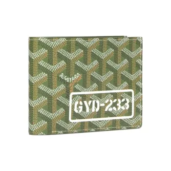 GOYARD Victoire Goyardine Canvas Wallet Unisex Khaki