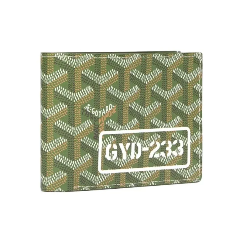 GOYARD Victoire Goyardine Canvas Wallet Unisex Khaki-0