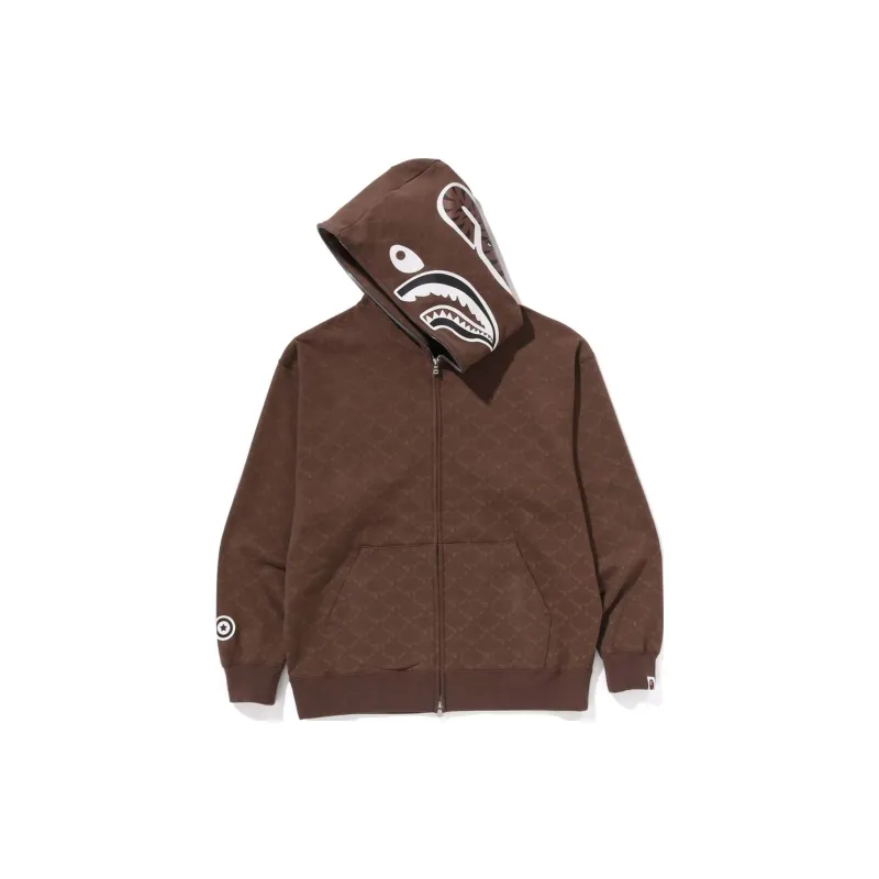 Bape College Monogram Relaxed Fit Shark Full Zip Hoodie-7