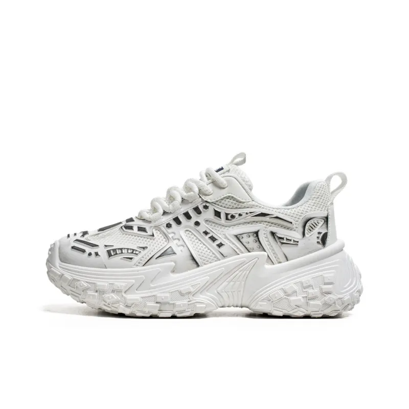 Bull Charm Breathable Height Increasing Cushioning Low-Top Chunky Sneakers Men's-0
