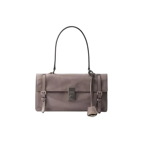 PRADA Cow Leather Portable Crossbody Bag, Shoulder Bag Medium Size Women's Gray