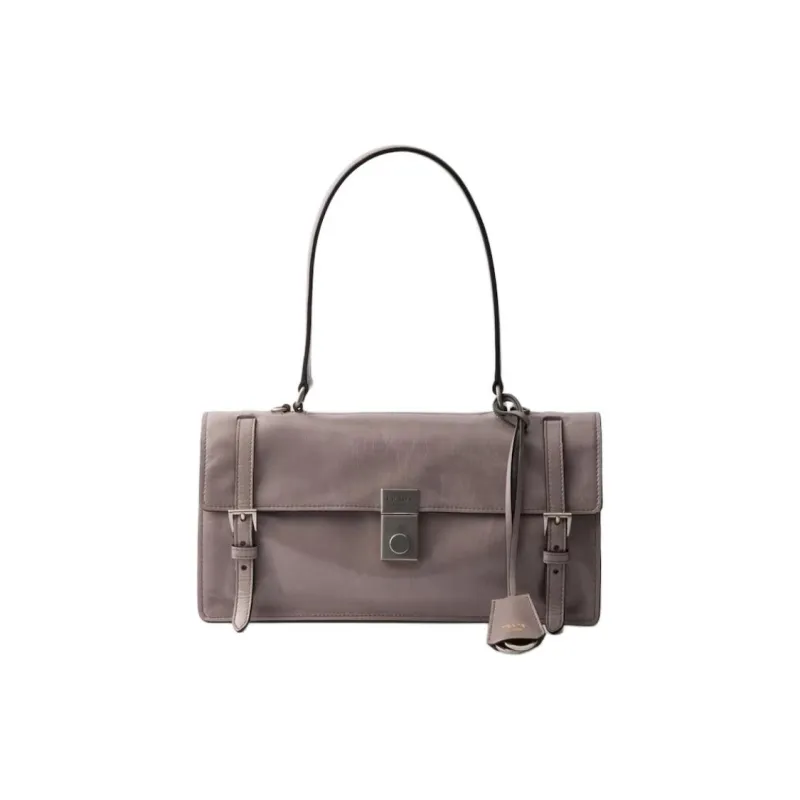 PRADA Cow Leather Portable Crossbody Bag, Shoulder Bag Medium Size Women's Gray-0