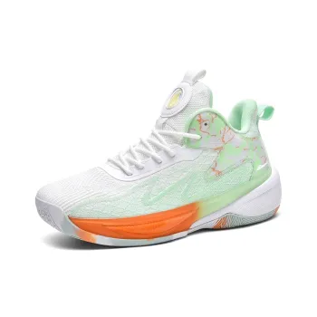 Kuding Basketball Shoes Men Mid Top Black Blue Orange Mint Green Ginkgo Green
