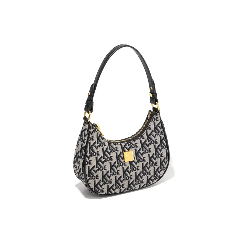 CLEVER& KETCH PU Shoulder Bag, Crescent Bag Women's Black-1