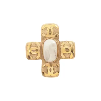 CHANEL 1986 1988 Cc Faux pearl Brooch